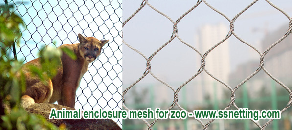 Animal enclosure mesh for zoo