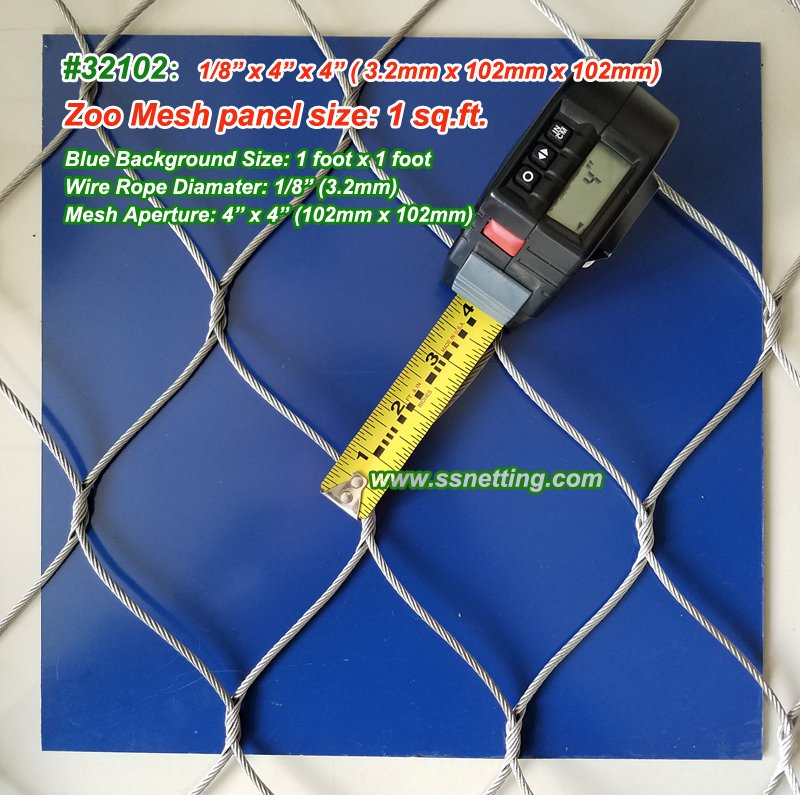 Stainless Wire Netting 1/8", 4" X 4", ( 3.2mm, 102mm X 102mm)