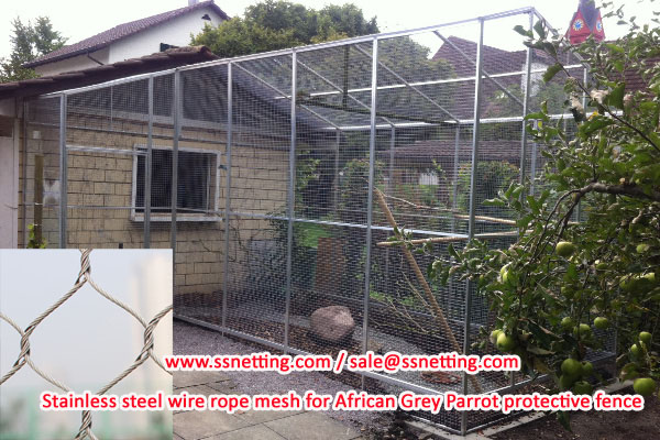 Stainless steel wire rope mesh for African Grey Parrot protective fence