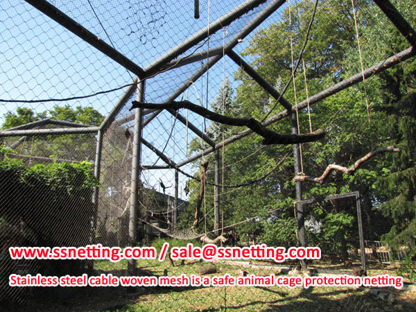Stainless steel cable woven mesh is a safe animal cage protection netting