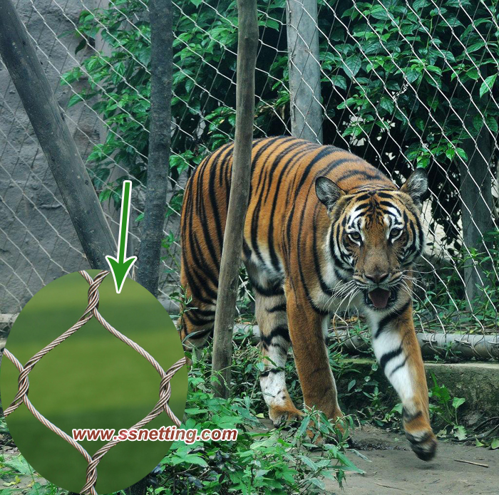 Stainless steel cable mesh for Tiger Enclosure Mesh