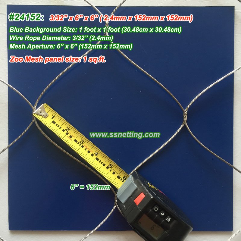 Stainless Wire Mesh Fencing 332 6 X 6 24mm 152mm X