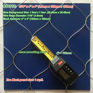 Flexible Metal Wire Mesh 1/16", 4" X 4", ( 1.6mm, 102mm X 102mm)